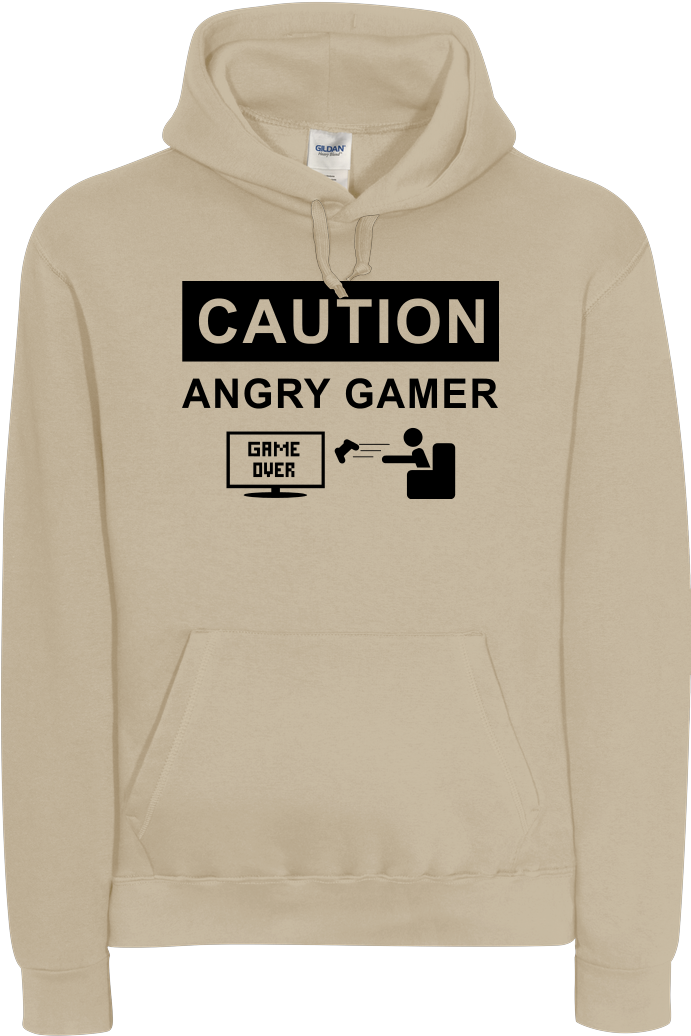 Angry Gamer Sweatshirt B&c Hooded (1044x1044), Png Download