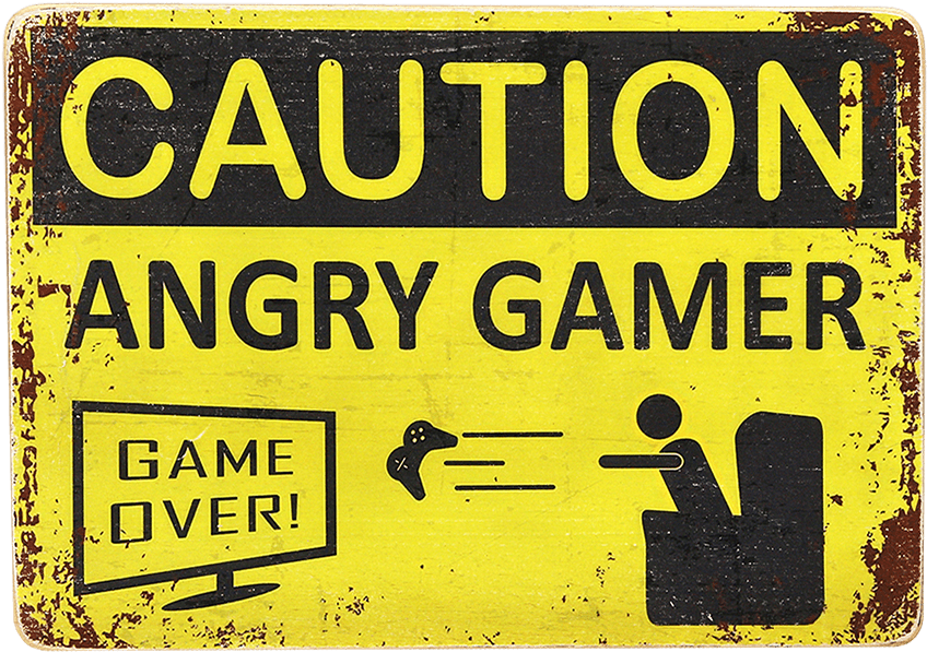 Показать На Стене - Caution Angry Gamer (1000x1000), Png Download