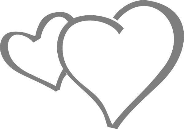 Gray Clipart Heart - Grey Heart (600x420), Png Download