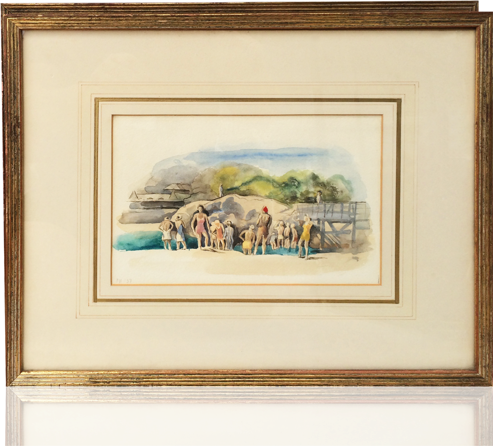 Felicie Waldo Howell Modernist American Pair Of Watercolors - Picture Frame (1400x1400), Png Download