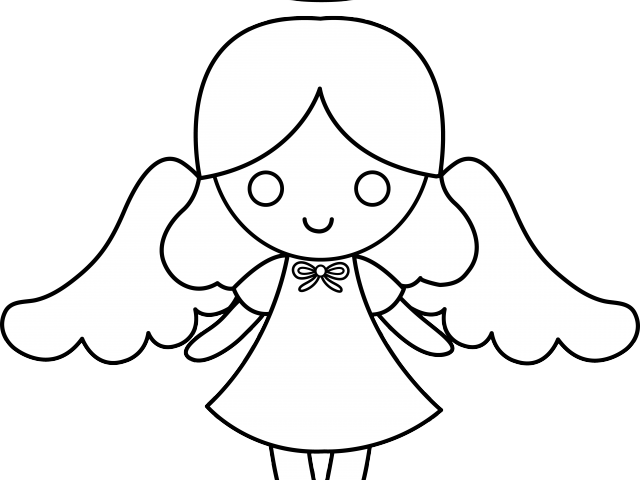 Glowing Halo Clipart Angel Halo - Clip Art Black And White Angel (640x480), Png Download
