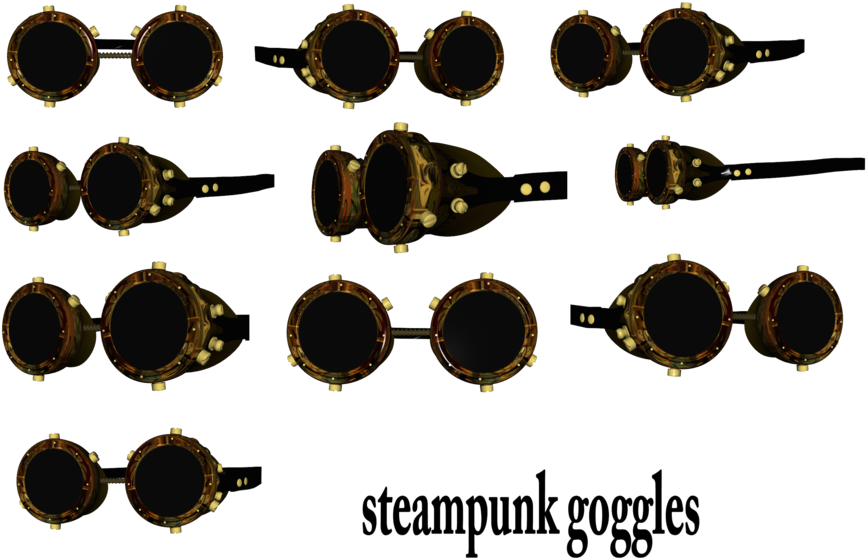 Steampunk Goggles Clipart - Очки Стимпанк Клипарт Пнг (900x598), Png Download