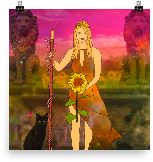 Queen Of Wands (1000x1000), Png Download