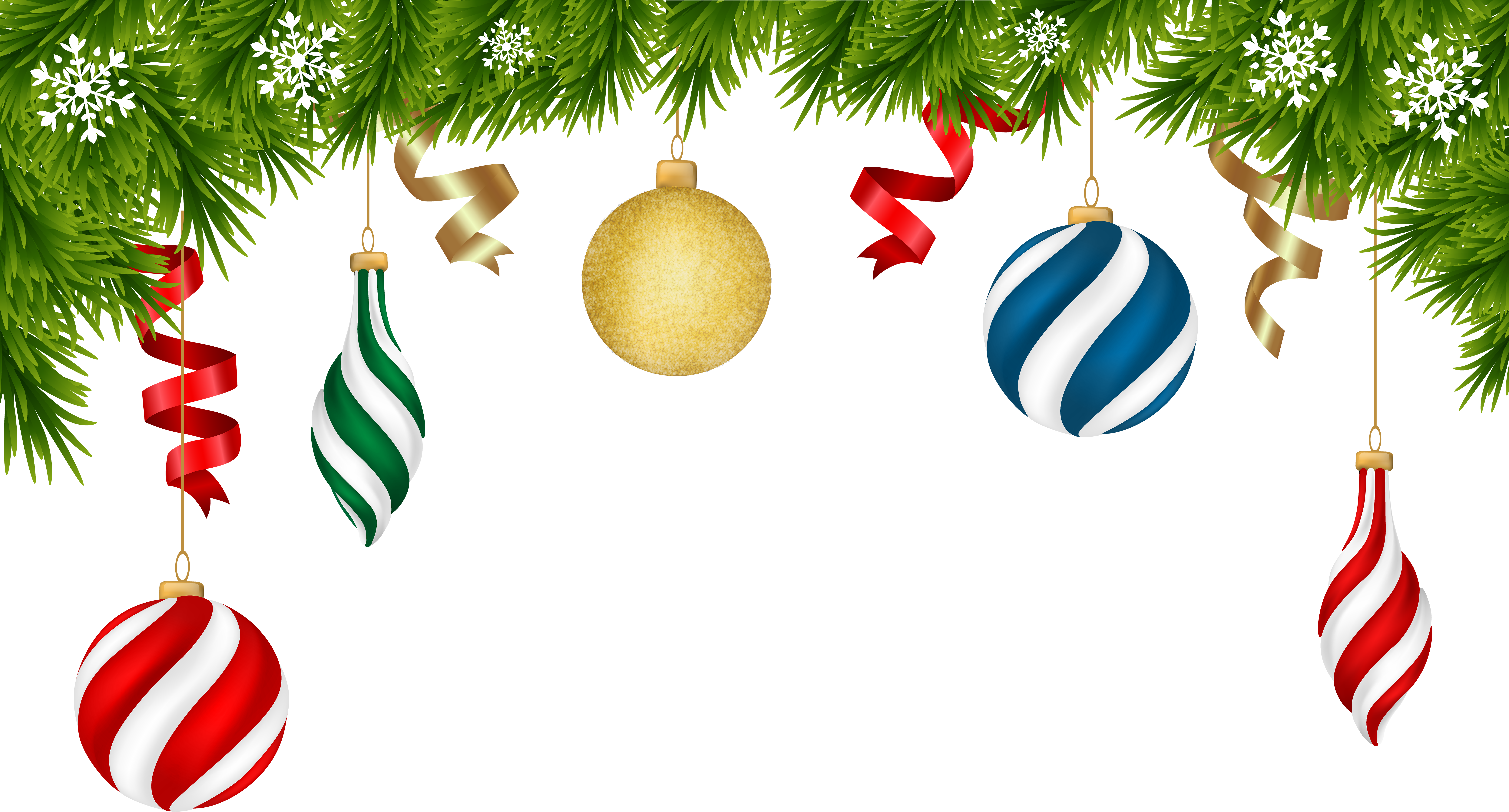 Christmas Ornaments Transparent (8000x4424), Png Download