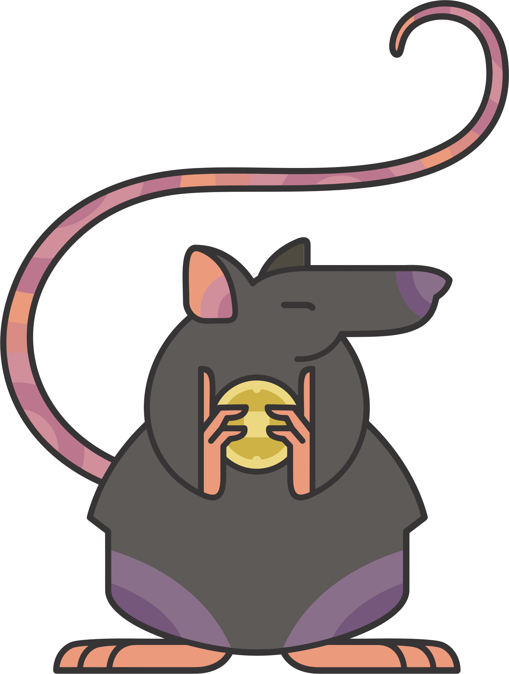 This Free Icons Png Design Of Stylized Cartoon Rat (1688x2235), Png Download