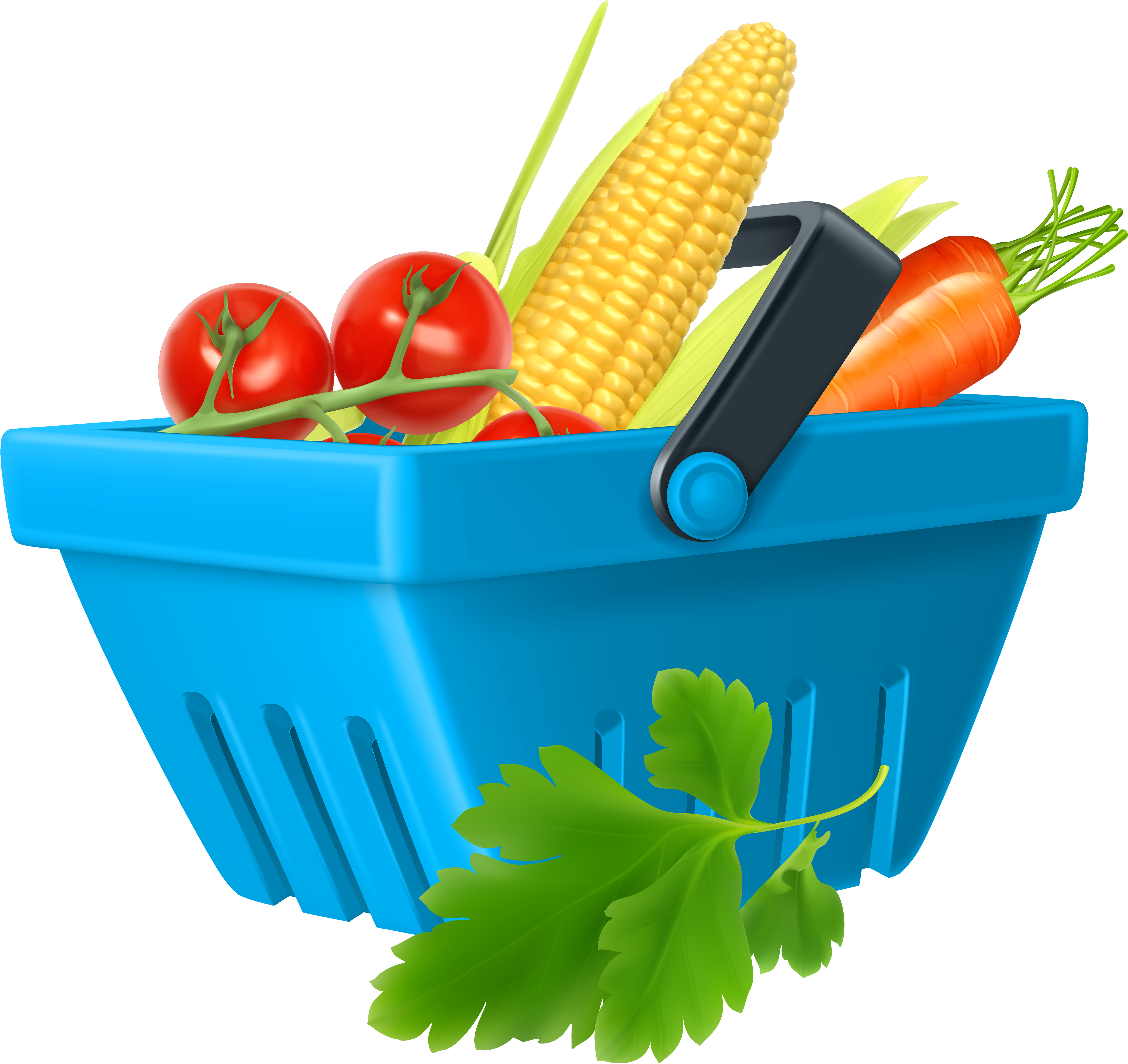 Basket With Vegetables Png Clipart - Clip Art Vegetables Png (5074x4835), Png Download