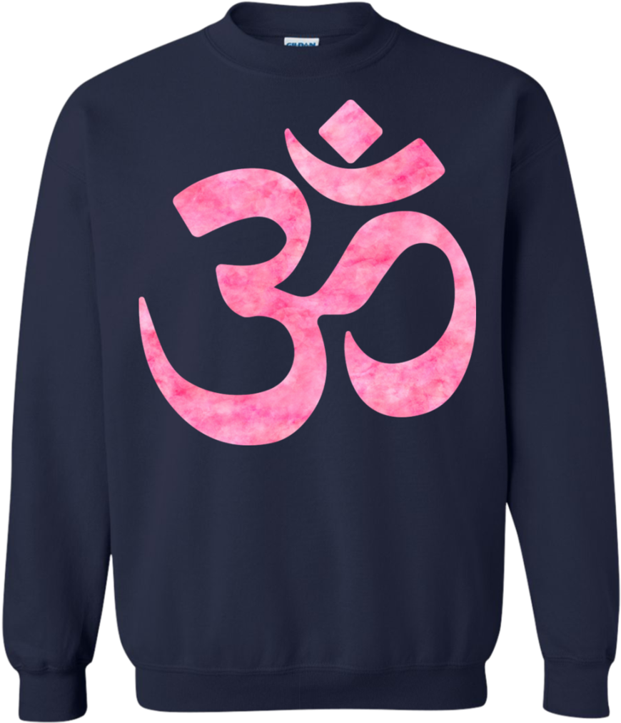 Pink Watercolor Om Symbol Tank Tops & T-shirts - Om Symbol Circle Pillow Case (1024x1024), Png Download