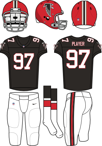 Atlanta Falcons Uniform - New York Jets Home Uniform (350x500), Png Download