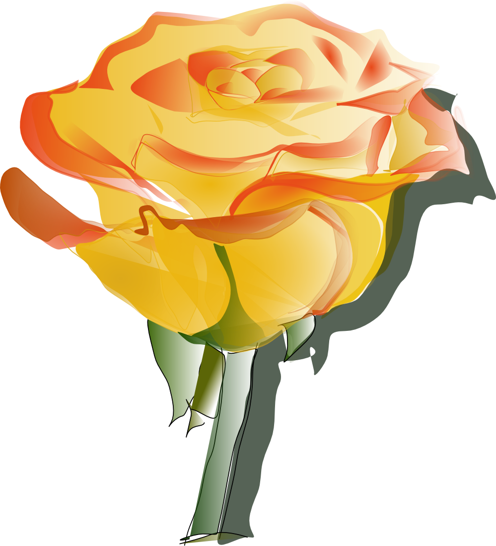 Download HD Flowers For Yellow Flower Clip Art Png - Yellow Rose Single Gif  Transparent PNG Image - NicePNG.com, image size:999x1099
