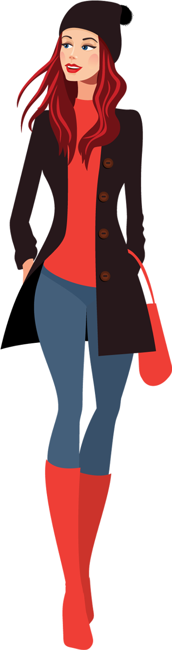 Collection Of Fashion Girl Png High - Beautiful Girl Png Cartoon (350x1300), Png Download