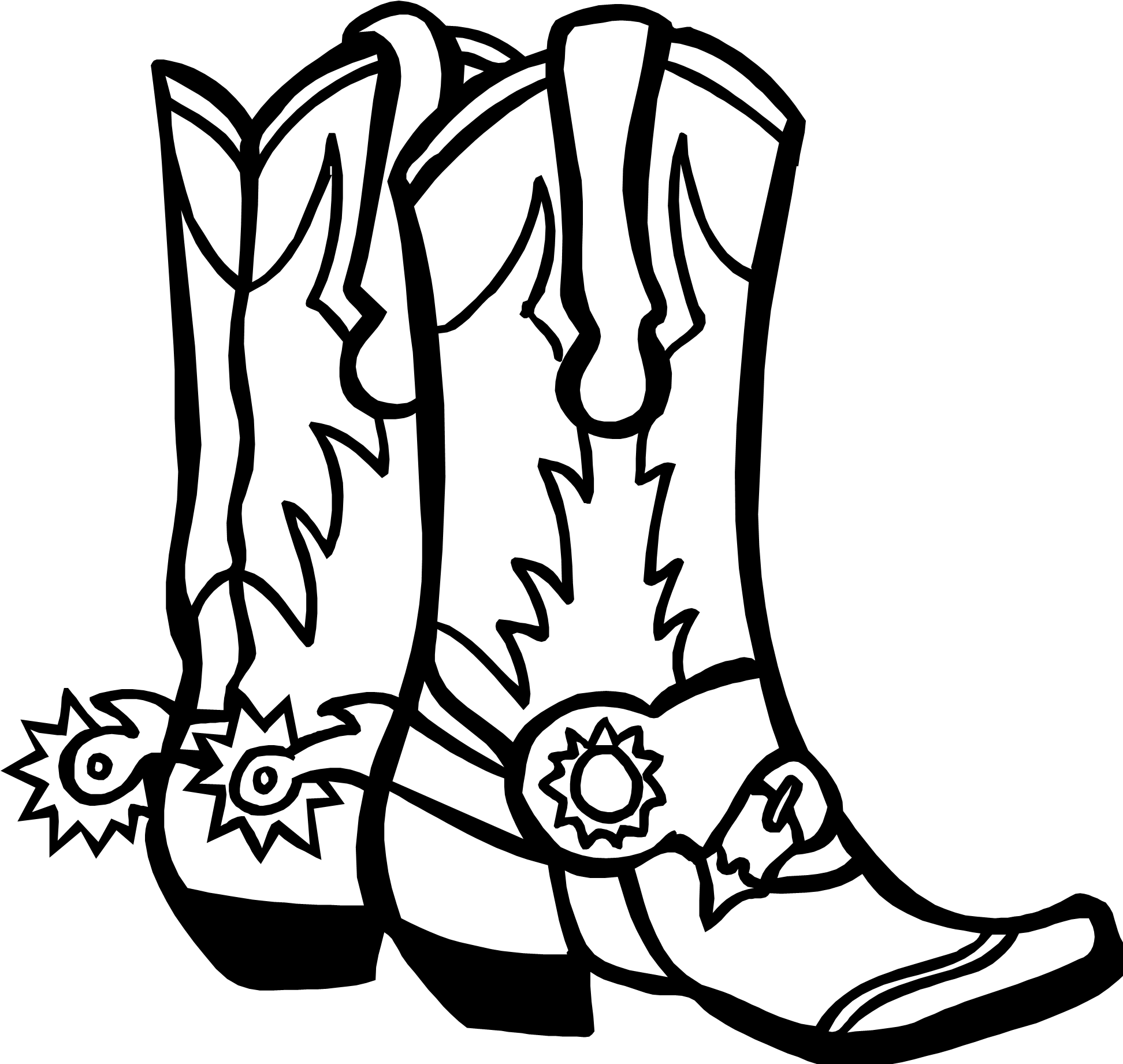 Trends For Cowboy Boots Drawing - Cowboy Boots Drawing (1944x1848), Png Download