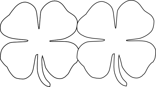 4 Leaf Clover Four Leaf Clover Clip Art At Vector Clip - White Four Leaf Clover (600x333), Png Download