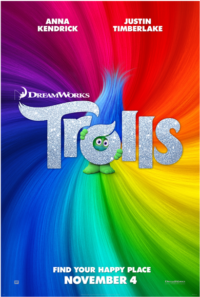 Egyptian Theatre Free Movie - Trolls Official Movie Poster (600x600), Png Download