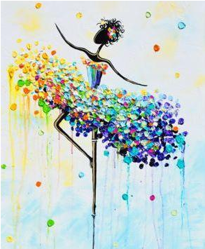 Dancer Painting Easy (353x403), Png Download