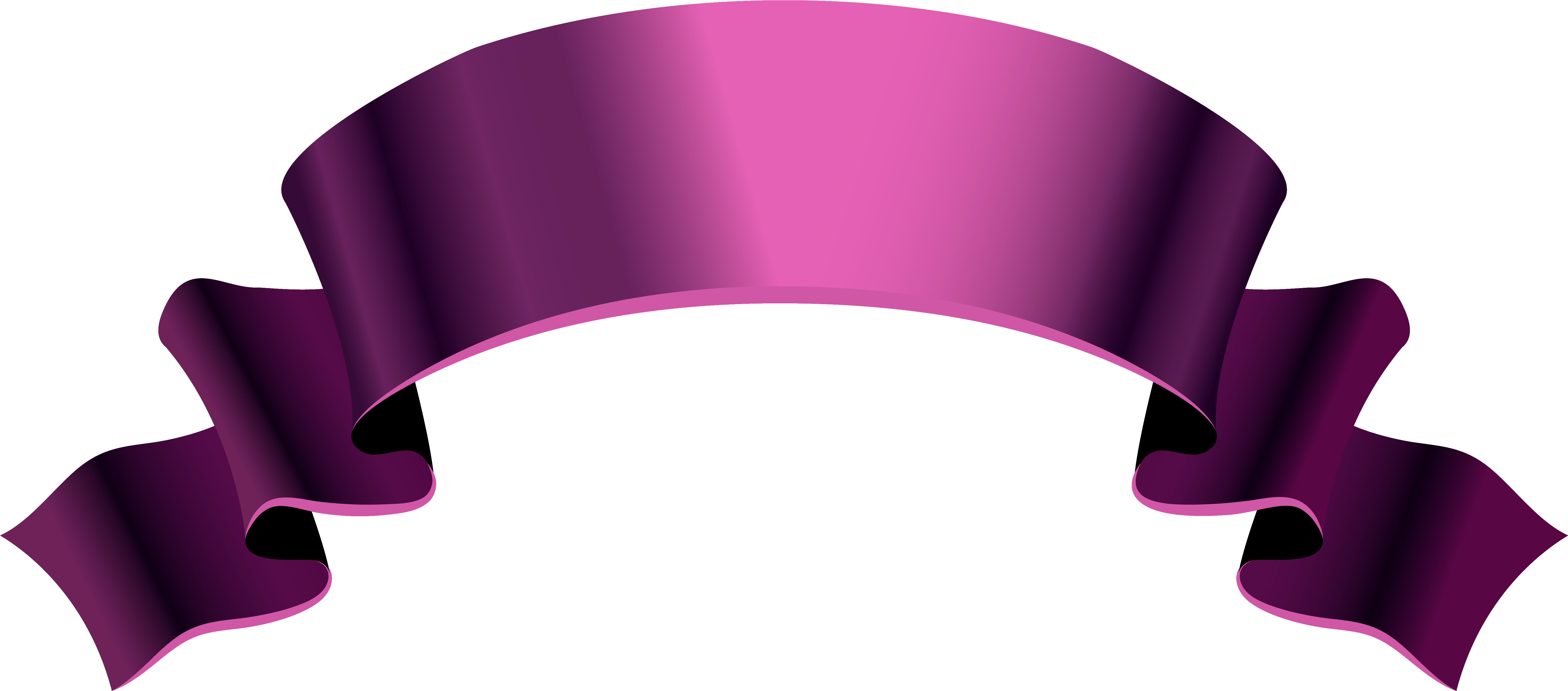 Pink Banner Png Clipart Image - Purple & Gold Ribbon (6185x2724), Png Download