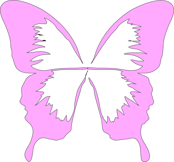 Butterfly - Pink Butterfly Wings Clipart (600x559), Png Download