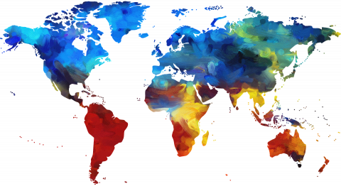 Colorful-1974699 - Maps Which Show Globalisation (480x262), Png Download