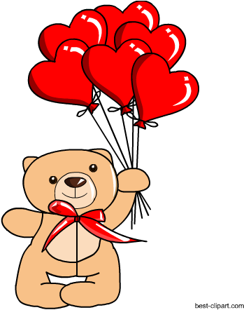 Free Teddy Bear Holding Balloons Clipart - Letter (450x450), Png Download
