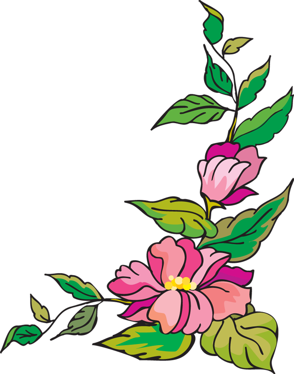 Rose Clipart - Flower Corner Border Clip Art (589x750), Png Download