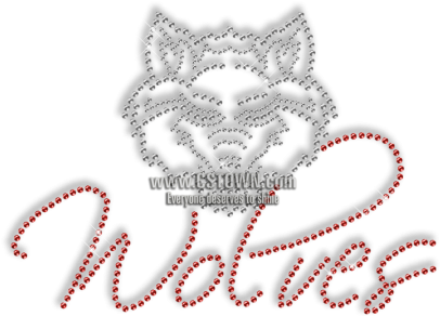 Shinning Rhinestone Wolf Head Iron On Transfer Motif - Cross-stitch (450x450), Png Download