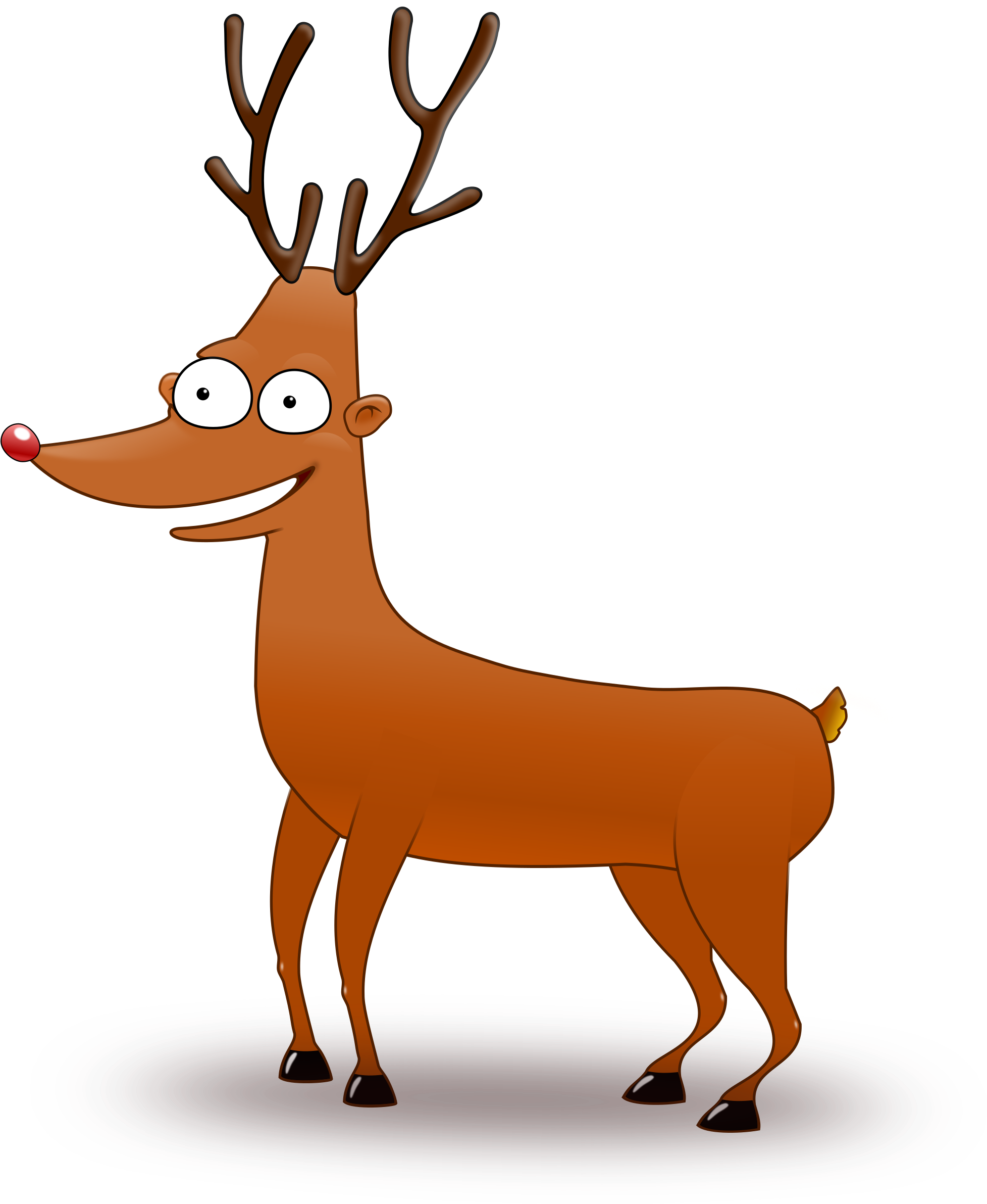 Big Eyes Clipart At Getdrawings - Reindeer Cartoon (1968x2400), Png Download
