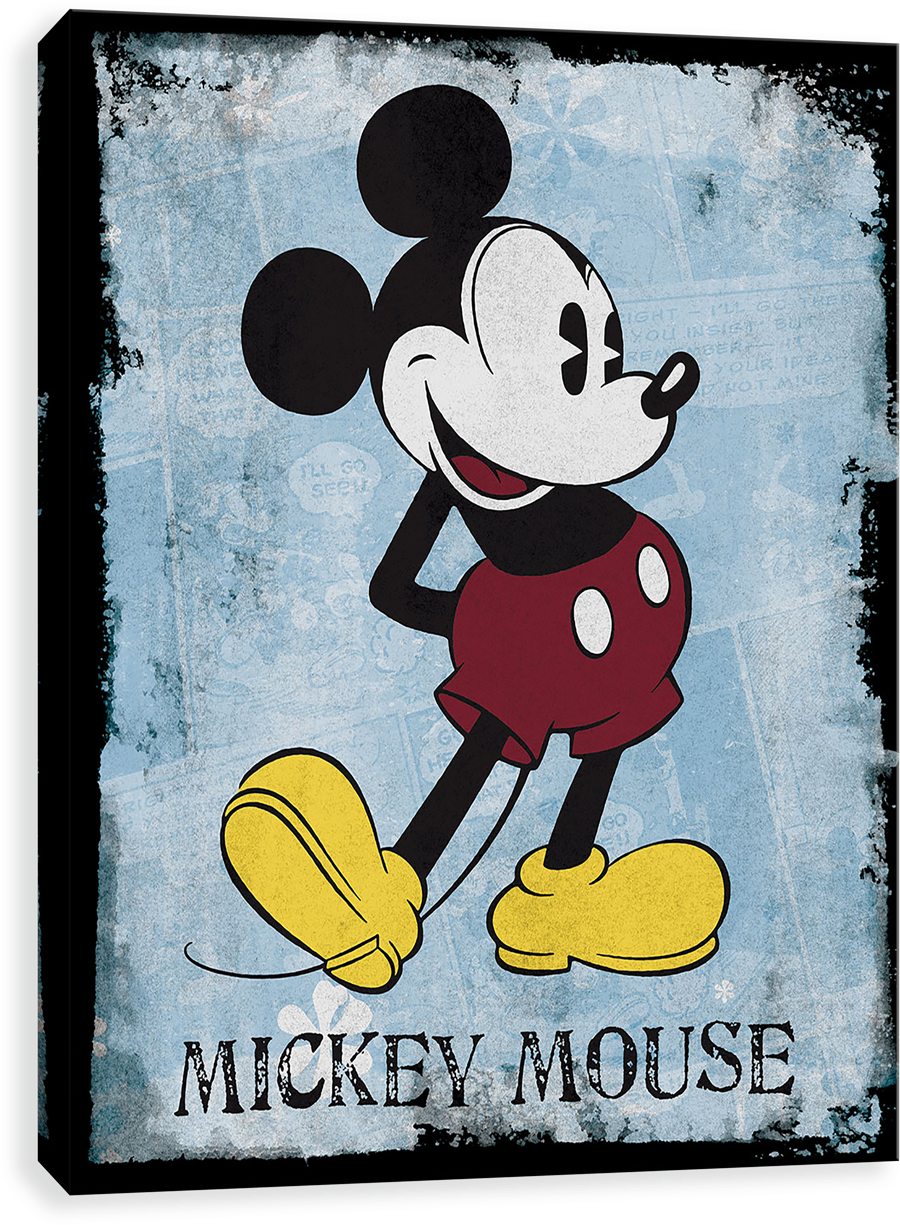 Mickey Stance Blue - Mickey & Minnie Vintage Quilt Kit (1280x1280), Png Download