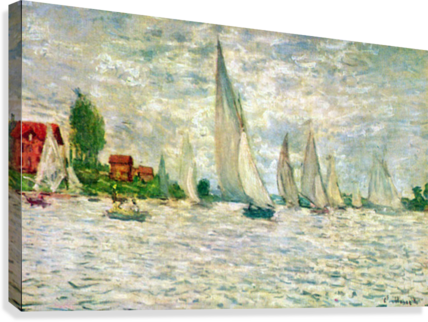 Sailboats, Regatta In Argenteuil By Monet Canvas Print - Poster: Claude Monet (sailboats, Regatta At Argenteuil) (428x322), Png Download