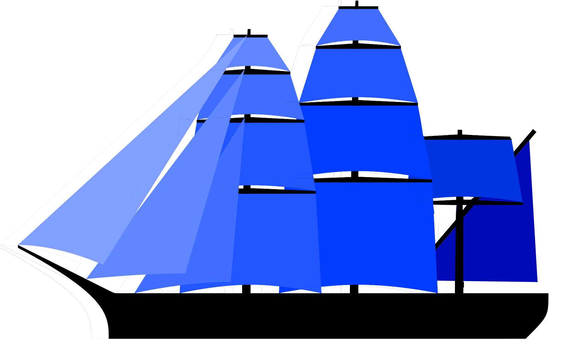 Alternate Fully Rigged Ship Sail Plan - Galleon Sail Plan (2000x1204), Png Download