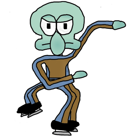 Squidward Skate - Cartoon (469x479), Png Download