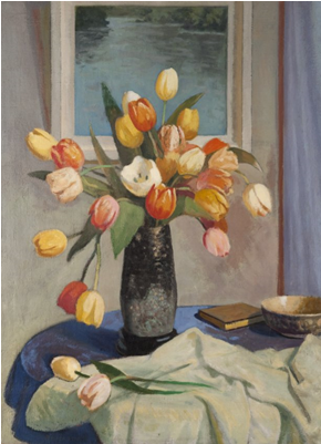 Tulips By George Telfer Bear - Oil Painting (600x400), Png Download