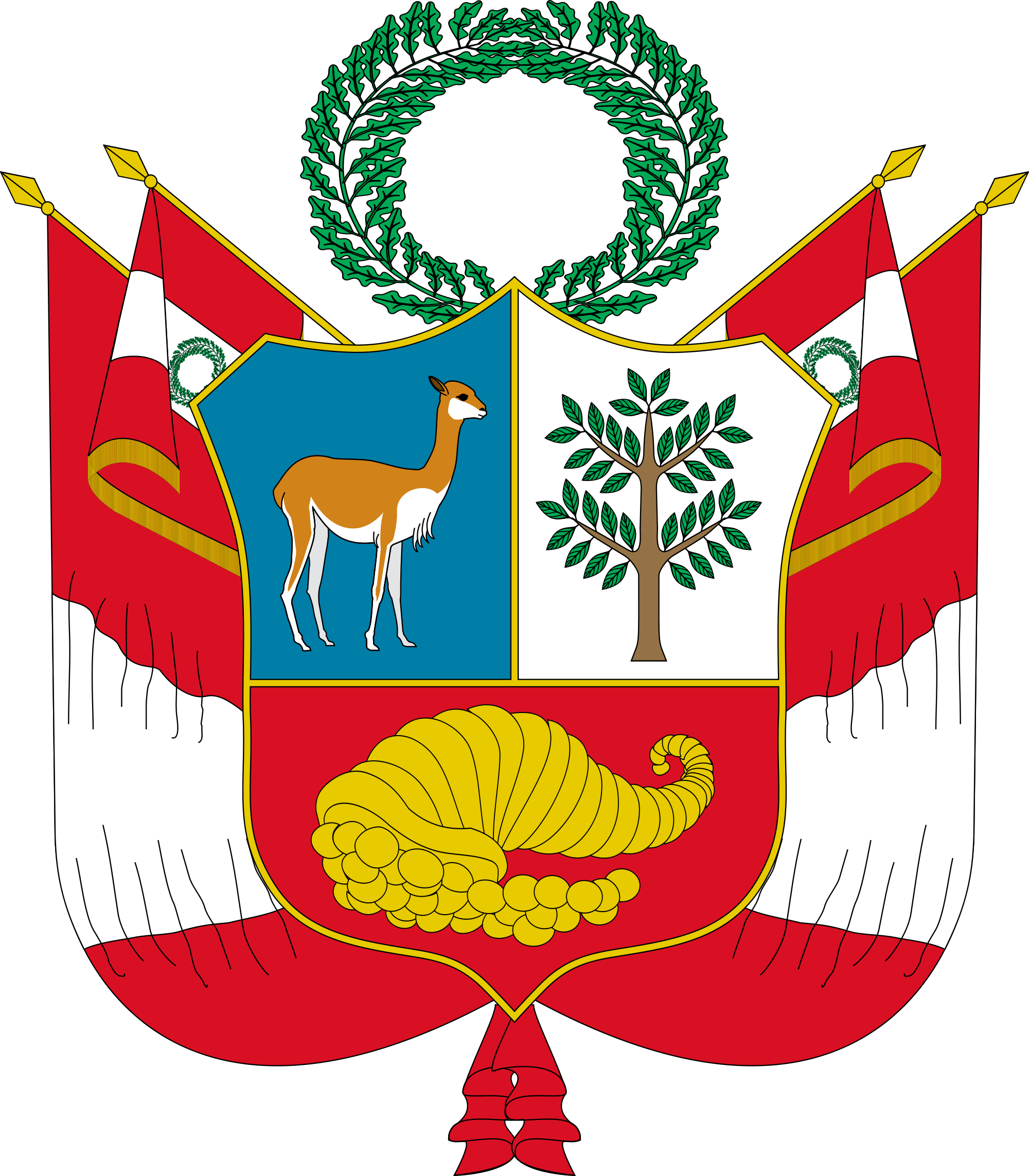 Third Coat Of Arms Since 1825 Until - Peru Coat Of Arms (2000x2286), Png Download