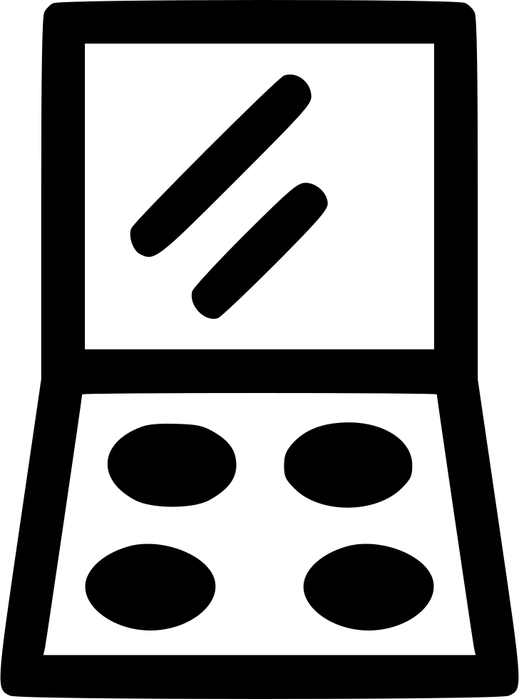 Makeup Kit Eye Shadow Cosmetic Blusher Fashion Comments - Make Up Kit Png Black And White (728x980), Png Download