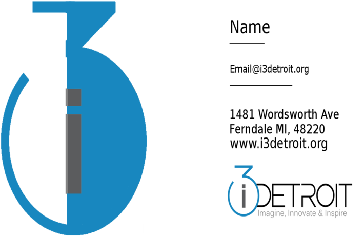 I3detroit Business Cards Blank Card Front - Graphic Design (800x489), Png Download