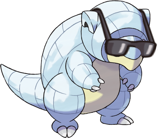 Pokémon Wearing Sunglasses Alolan Sandshrew Wearing - Pokemon Sandshrew (630x600), Png Download