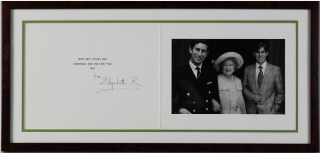 A 1975 Christmas Card Signed By Queen Elizabeth The - Princess Anne Of Denmark (643x485), Png Download
