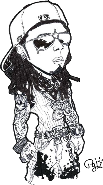 Lil Wayne Clipart Transparent - Drawings Of Lil Wayne (335x600), Png Download