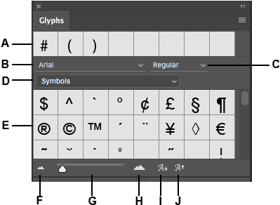 Glyphs Panel - Вставка Символа В Фотошопе (432x302), Png Download