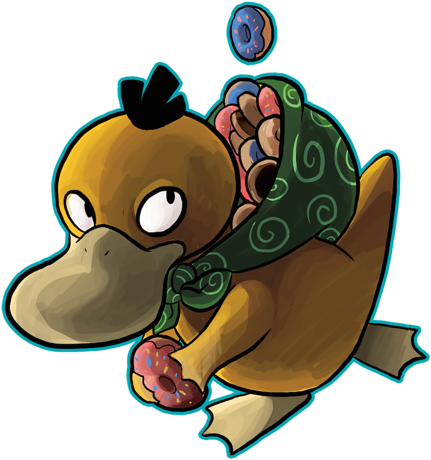 Masuda's Psyduck - Cartoon (900x1004), Png Download