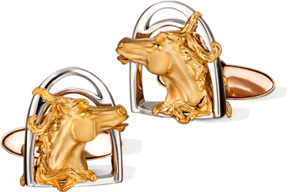 Gemelos Caballo - Cufflink (471x487), Png Download