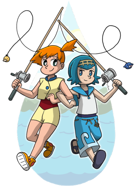 Water Ladies - Misty And Lana Pokemon (500x647), Png Download
