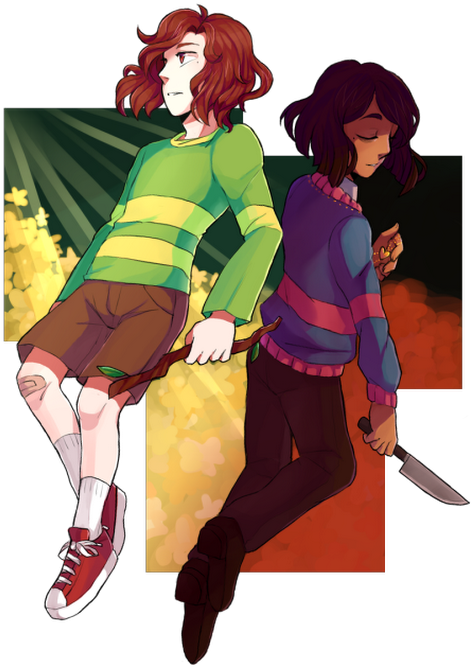 Photo - Betty Chara Frisk X Sans (530x707), Png Download