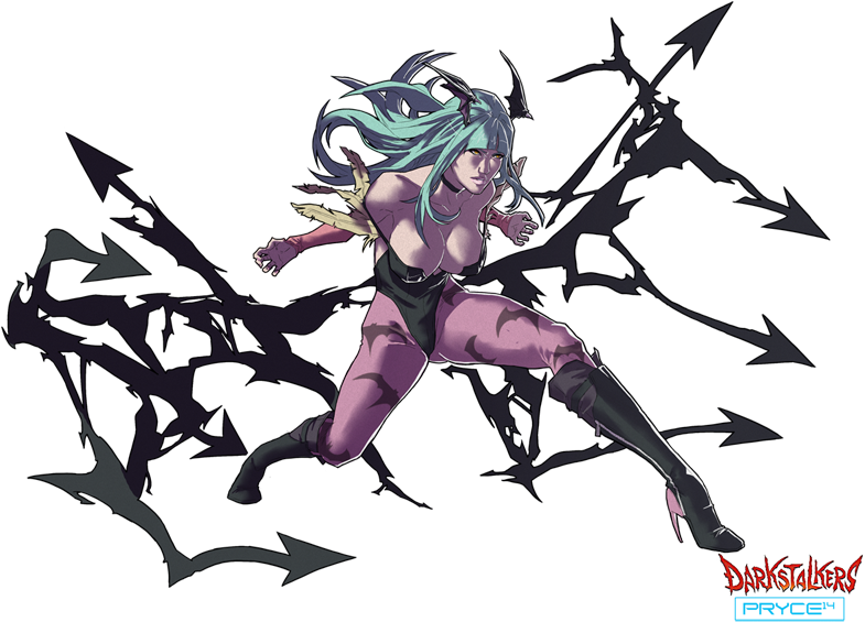 Morrigan Aensland Artwork By Jamal Campbell - Chris And Morrigan Fan Art (800x573), Png Download
