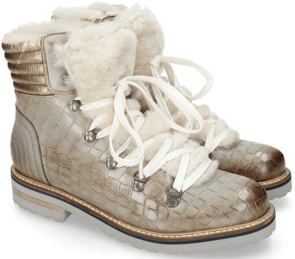 Ankle Boots Bonnie 10 Crock Morning Grey Full Fur Off - Boot (1024x1024), Png Download