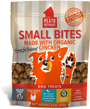 Plato Small Bites Organic Chicken Dog Treats - Plato Small Bites Dog Treats (336x435), Png Download