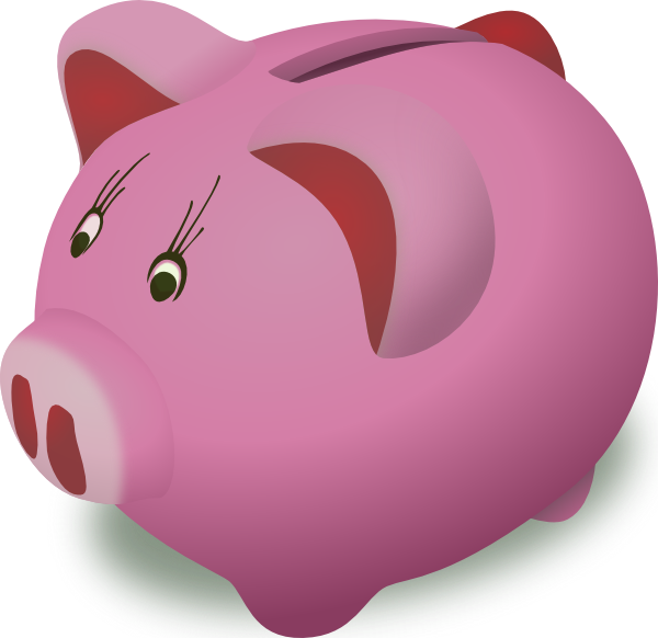 Bank Clipart Money Management - Pink Piggy Bank Clip Art (600x582), Png Download