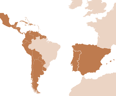 Keller Iberia And Latin America Map - Latin America And Iberia (385x320), Png Download
