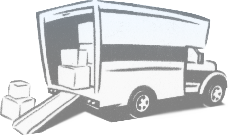 Dc Movers - Black And White Moving Truck (461x273), Png Download