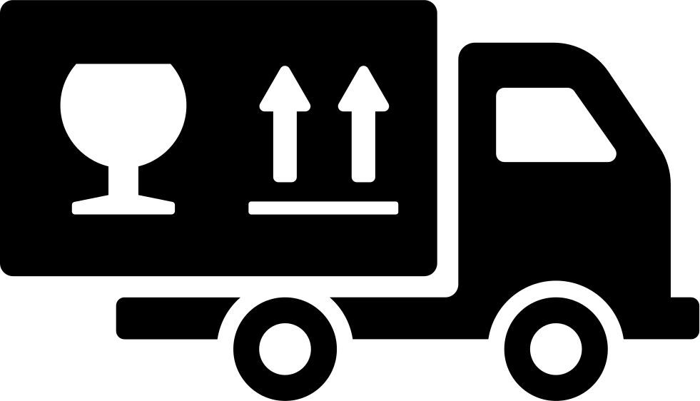 Moving Truck - - Moving Truck Black Icon (981x562), Png Download
