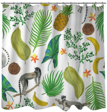 Watercolor Painting Seamless Pattern With Tropical - Tufted Titmouse (400x400), Png Download