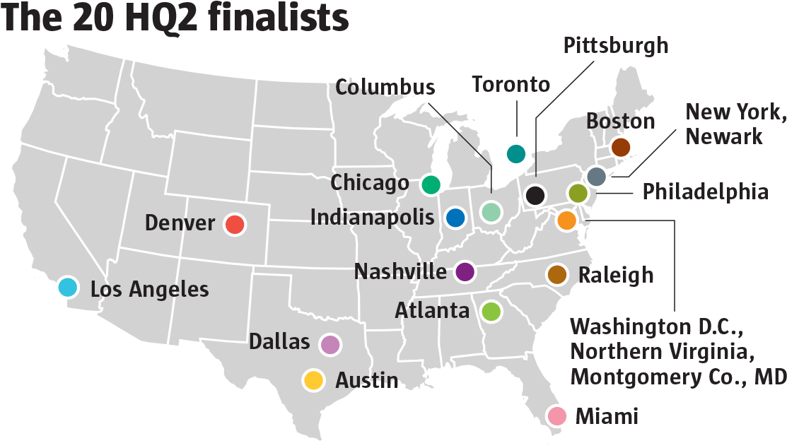 Amazon Picked 20 Regions, Including Denver, To Further - Diagram (1133x663), Png Download
